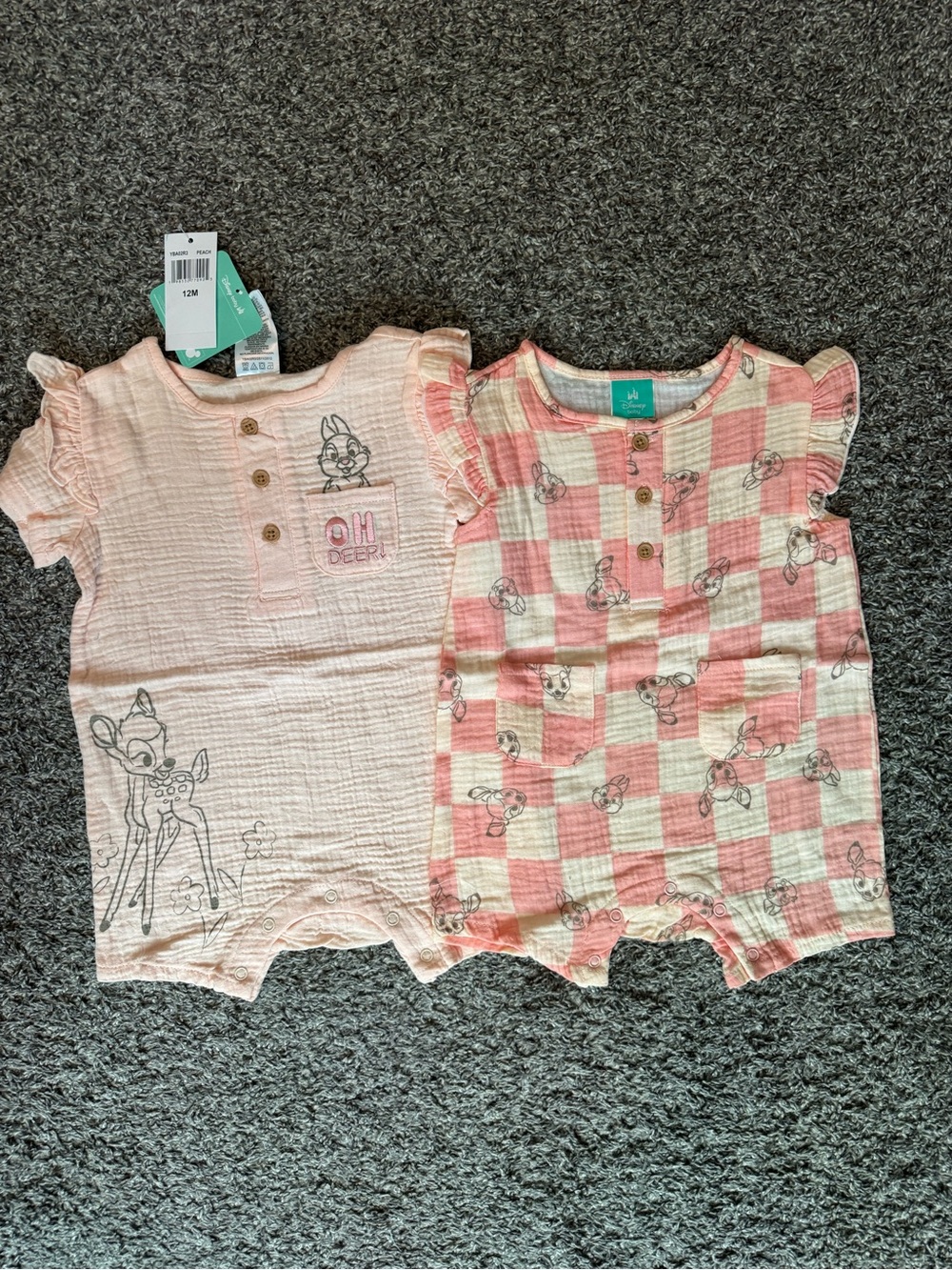 Pink Baby Girl Bambi Romper Set - 12M